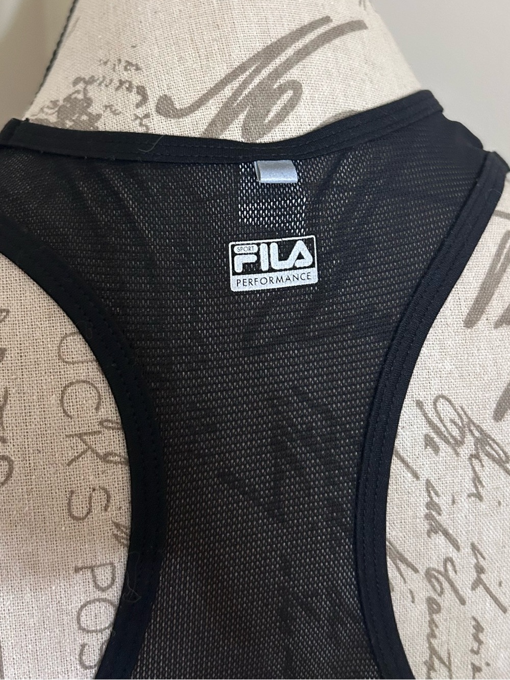 Fila Black Mesh Racerback Performance Tank - Picture 3 of 4